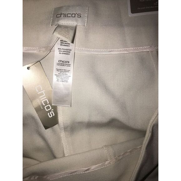 Chicos The Ultimate Fit Soft Pleat Hardware Crop Pant Chicos 2.5 Sz 14 Cream NWT - Picture 4 of 5